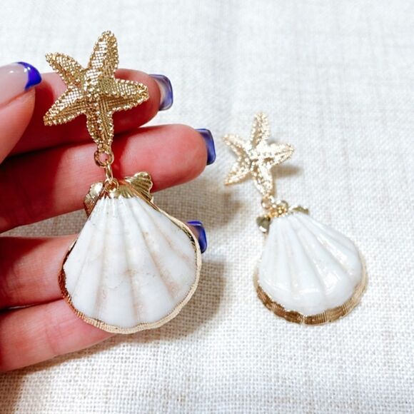 Starfish dangle earrings N167 - Picture 5 of 6